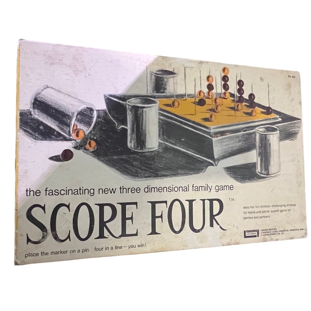 Vintage Score Four 3D Family Game by Lakeside Industries Complete Set with extra